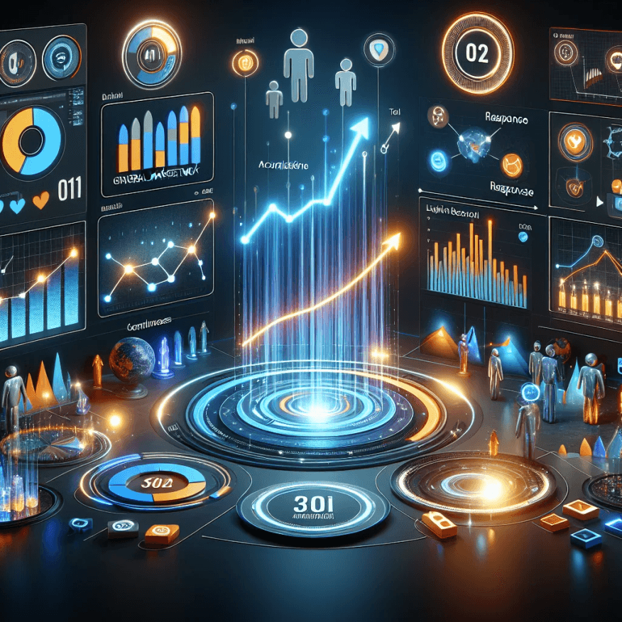 Charts showing business growth